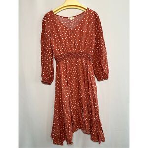 Indigo Rose Dress Valentines Day Easter Waist Definition Long Sleeve Medium